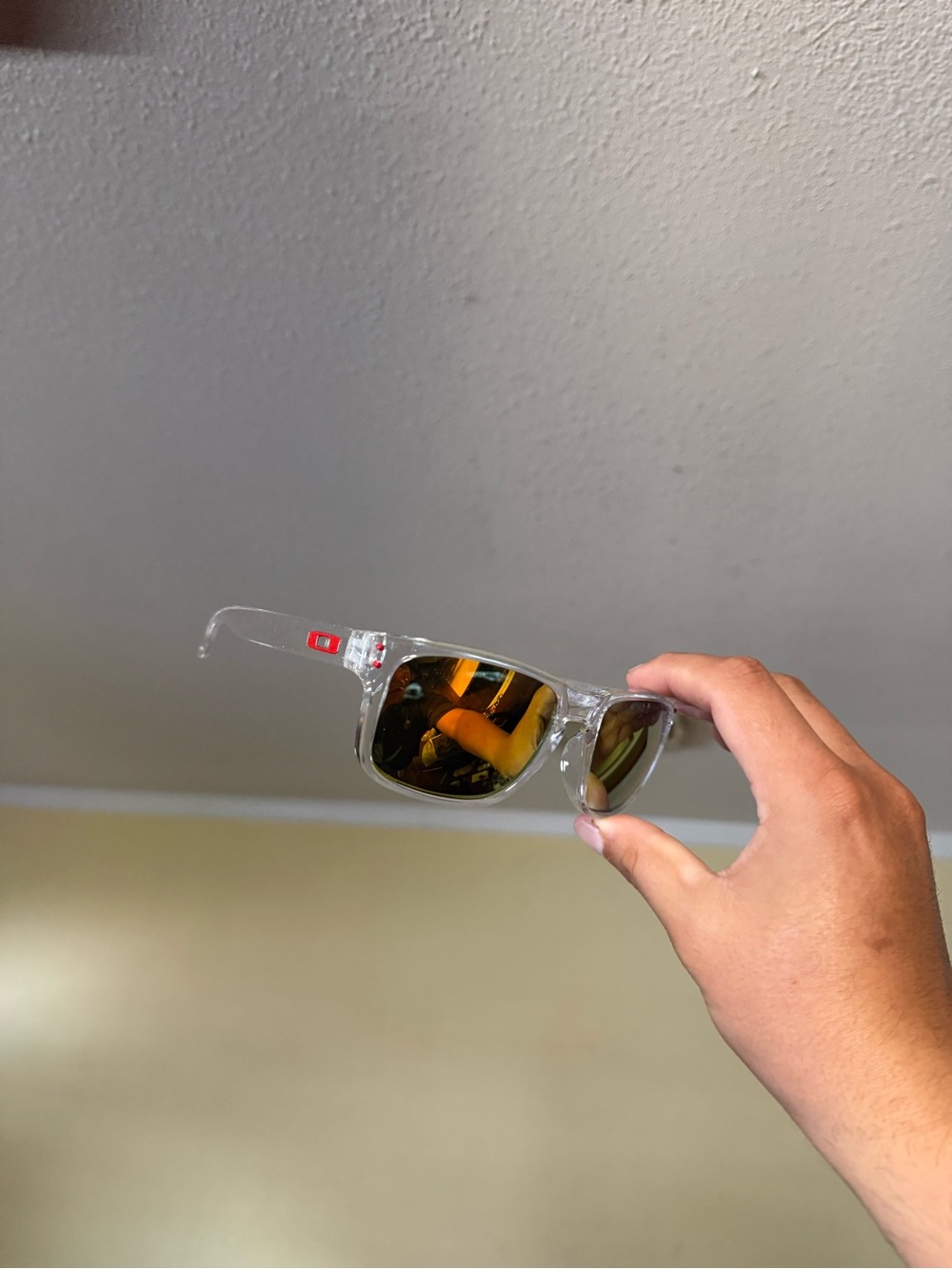 Clear Frame o sunglasses sunglasses with Amber Mirror Lenses